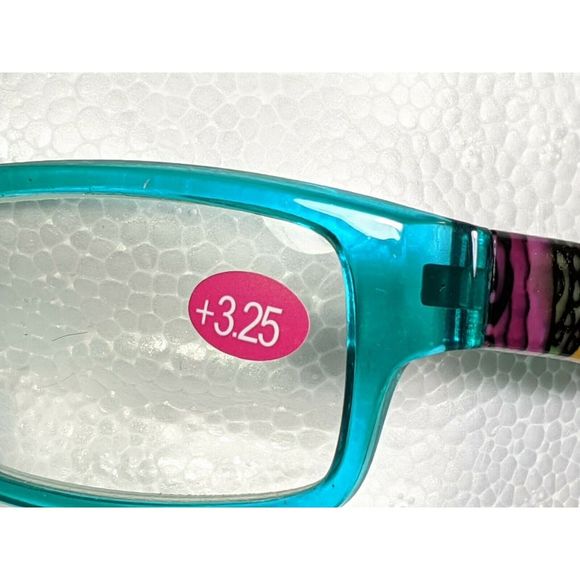 Teal Fashion Reading Glasses Tribal Unisex +3.25 - Picture 4 of 5